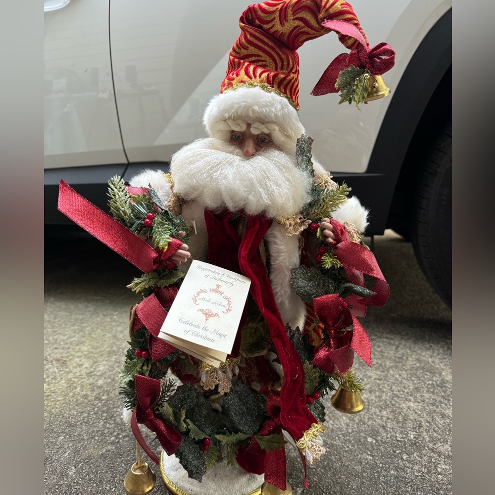Mark Roberts 24” Santa Jinglebell & Holly Santa Rare